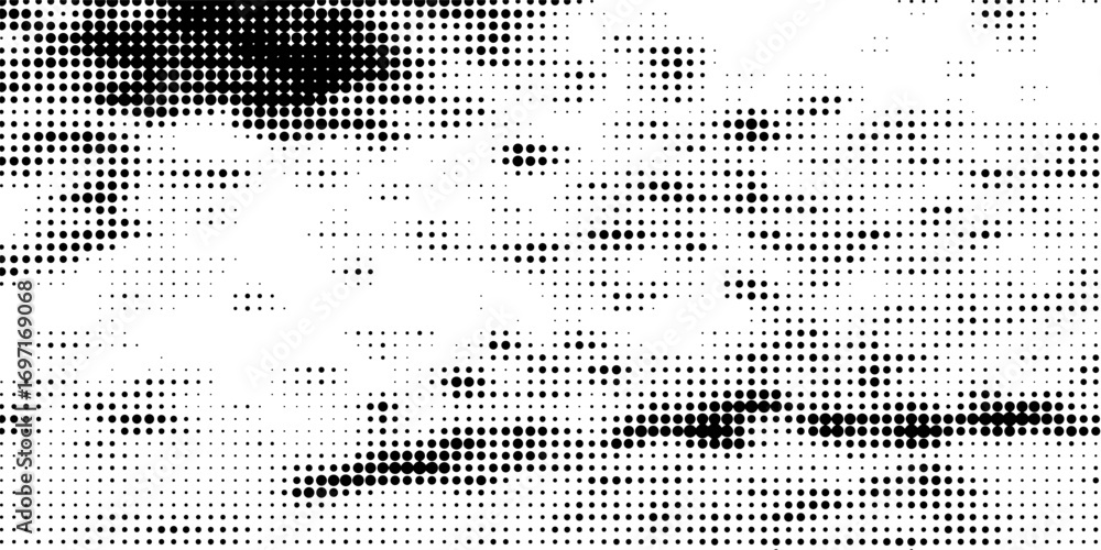 Poster grunge halftone gradient background. faded gritty noise texture. monochrome texture for printing on 
