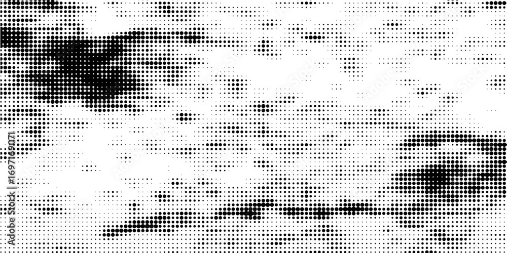 Poster grunge halftone gradient background. faded gritty noise texture. monochrome texture for printing on 