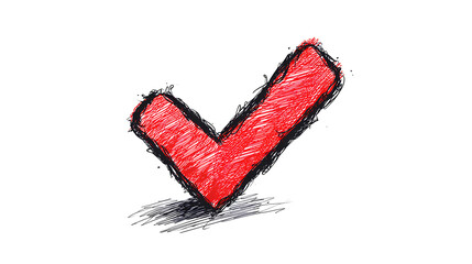 Hand-drawn checkmark vector icon. marker check isolated check box checklist. Check marker. Vector illustration Stock Illustration