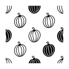 Seamless Pattern with Stylish Pumpkins for Seasonal Designs