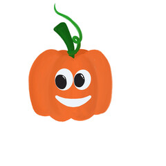 Cute Orange Pumpkin Clipart for Autumn and Halloween