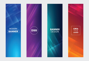 Set of modern abstract web vertical banners.