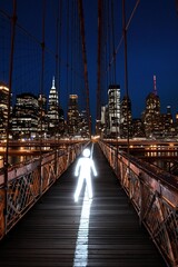 Obraz premium brooklyn bridge at night