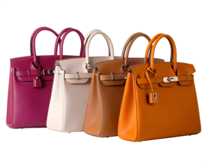 Colorful hand bags isolated on white background