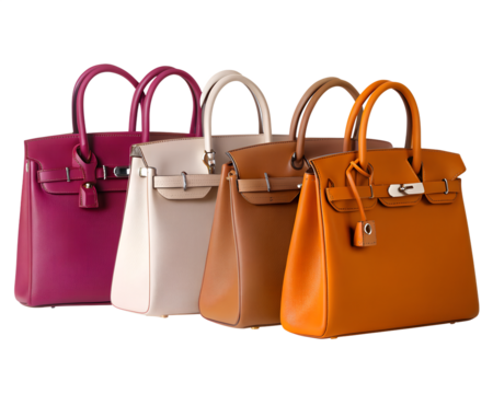 Colorful hand bags isolated on white background