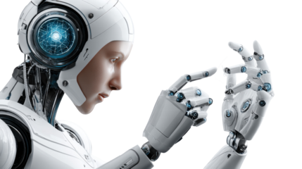 blue screen robot pose