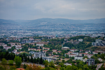 Obraz premium Urban view of Başiskele and İzmit skyline