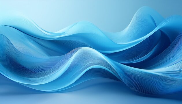 abstract blue mesh waves flowing on a light blue background a delicate digital artwork - Powered by Adobe