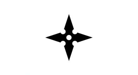 Shuriken Symbol: A minimalist depiction of a classic shuriken against a clean backdrop. The image captures the sharp design and potential of the weapon.