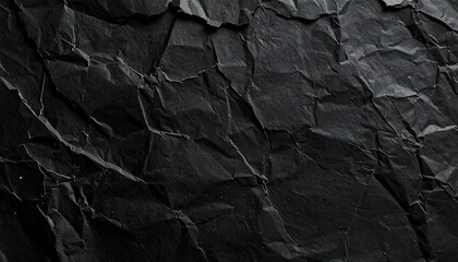 Fototapeta premium Textura de papel aluminio arrugado plateado sobre fondo negro - Patrón metálico brillante abstracto