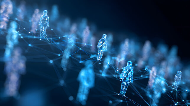 Digital network with human icons