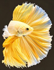 Vibrant yellow betta fish