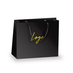 Black and Gold Gift Bag Mockup Image