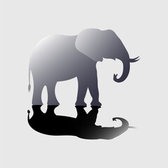 Elephant animal icon. Wild savanna symbol. Wildlife vector illustration. Big gray creature.