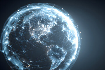 World globe and digital connections