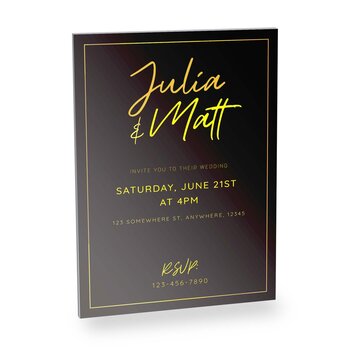 Black and Gold Wedding Invitation Mockup Image
