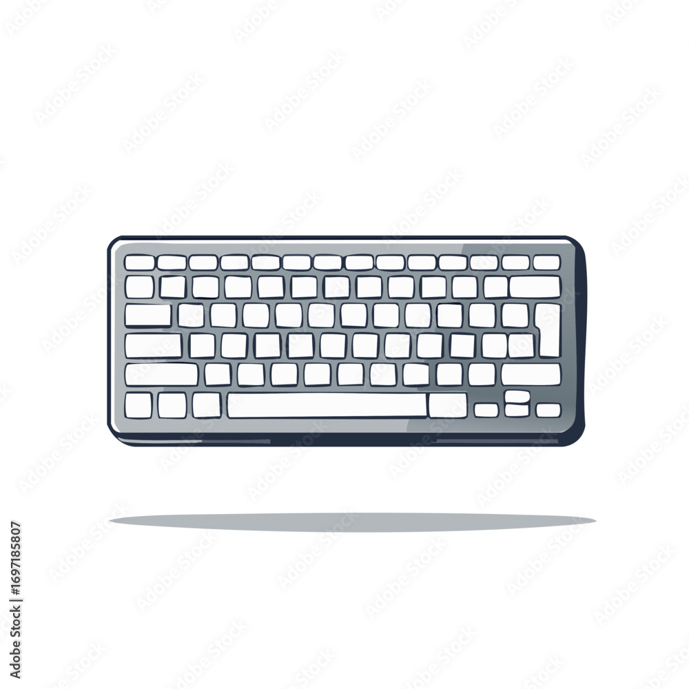 Aufkleber minimalist computer keyboard vector illustration with blank keys technology