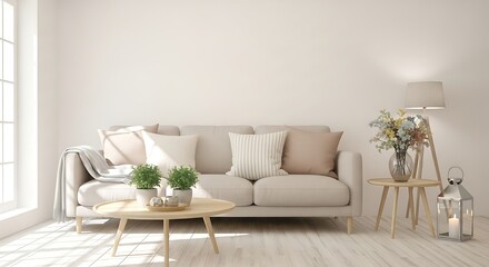 Serene living room sofa scene with natural light and decorative accents for home decor inspiration