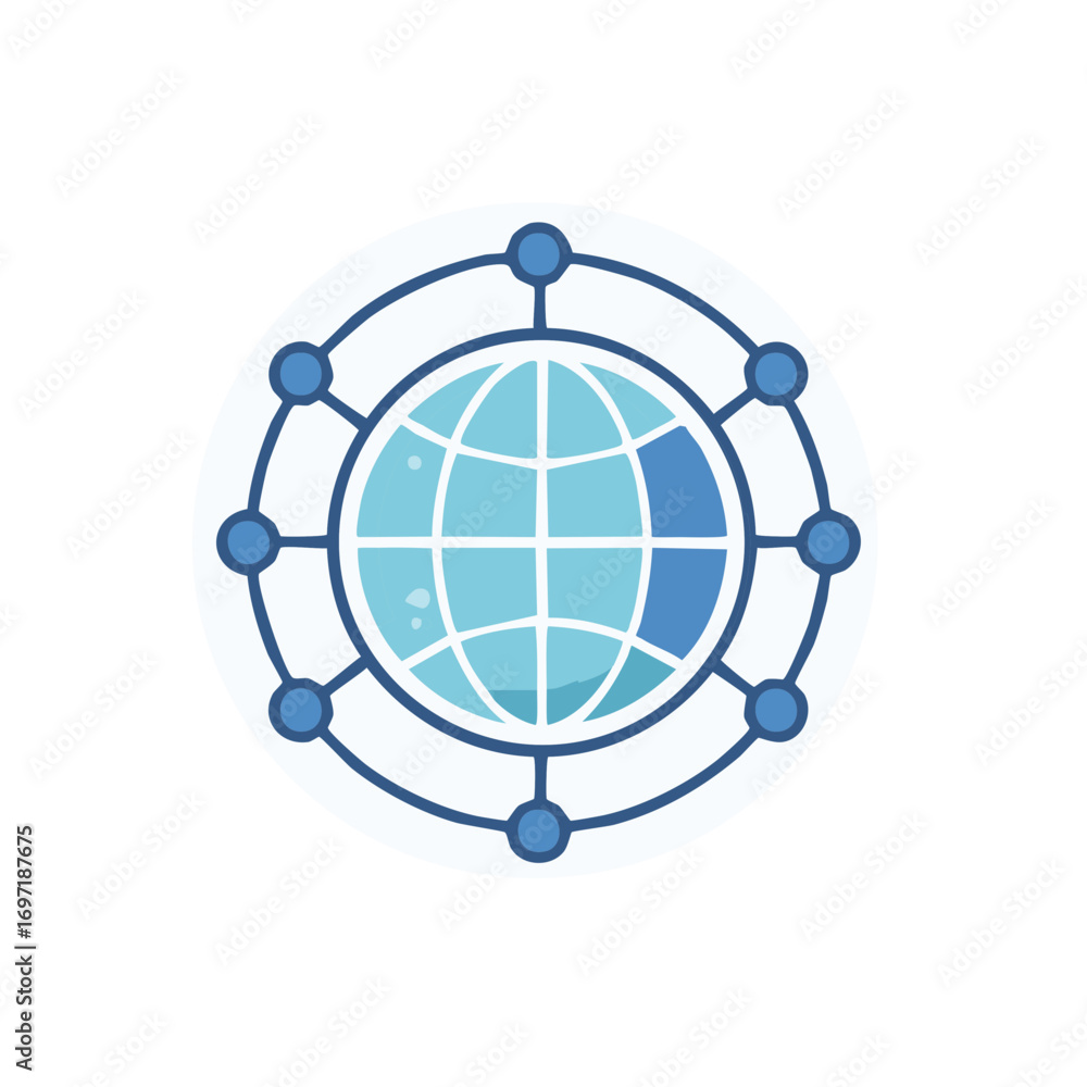 Poster global network connection globe communications data sharing worldwide reach