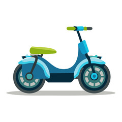 Obraz premium Blue and Green Electric Scooter Illustration, Transport, Eco-Friendly Vehicle