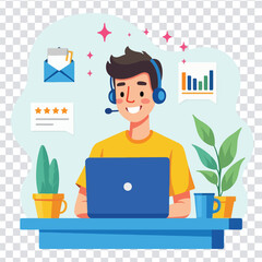 Vector illustration of customer support  