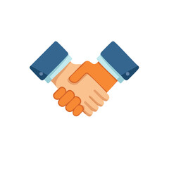 Business Handshake Flat Icon for Partnership Agreement and Teamwork