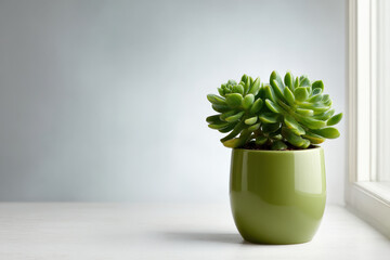 succulent plant sits beautifully on windowsill radiating fresh and clean vibe
