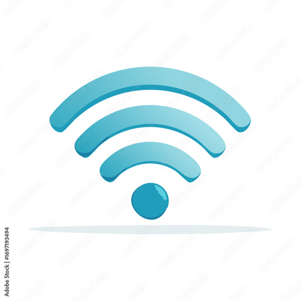 Poster modern blue wifi symbol icon with gradient effect and minimalist design