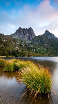 Mountain lake at dawn (1)