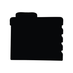 Silhouette of a chest of drawers with a top shelf and drawers