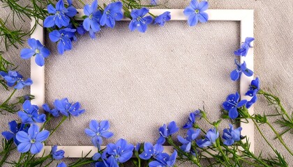 Light-colored frame with tiny blue flowers