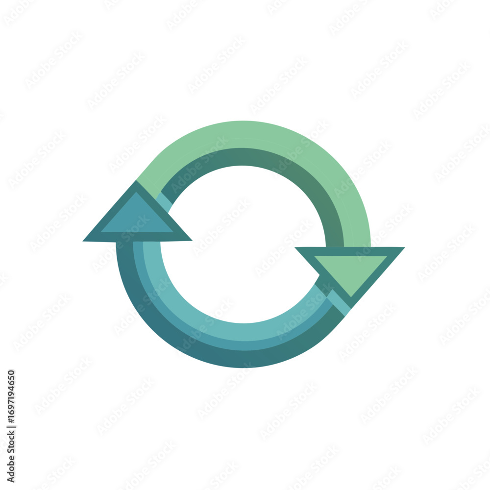 Poster modern gradient refresh reload recycle icon with circular arrows