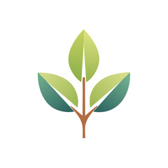 Minimalist Leaf Branch Icon Illustration for Nature and Environmental Concepts
