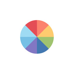 Fototapeta premium Simple circle infographic with triangular sections in various colors