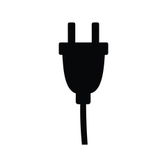 Simple black and white image of a European power plug and cord