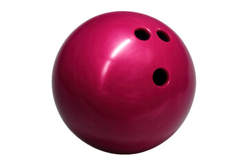 Pink bowling ball gleaming with retro appeal, centered on clear backdrop, poised for powerful strike against bowling lane pins