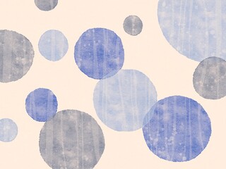 水彩のブルー系の丸いモチーフをランダムに描いたおしゃれな背景イラスト