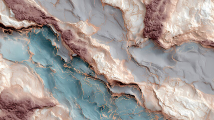 Naklejka premium Abstract Aerial View of a Flowing River Carving Through Martian Landscapes