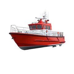 Naklejka premium Red patrol boat illustration