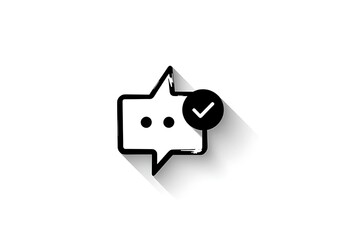 Message Delivered Icon - Vector icon of a chat bubble with a checkmark. Message confirmation concept.