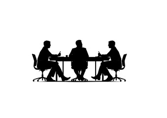 Business Meeting Silhouette - Silhouette of business people in a meeting. Business concept.
​