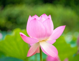 Close-up of a delicate pink lotus flower (1)