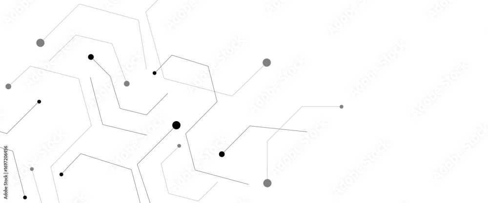 Poster vector banner design, white background with hexagon pattern