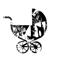 Vector Distressed of a vintage baby carriage .