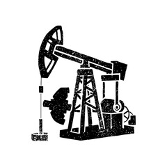 Vector Detailed vector of a pumping jack for oil extraction.