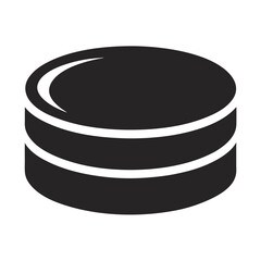 Hockey puck black and white vector on white background.