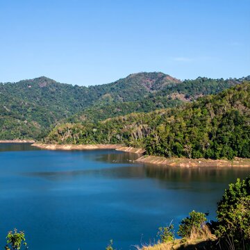 Mountain lake landscape view