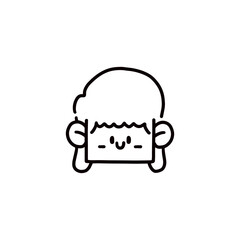 cartoon girl face graphic design illustration