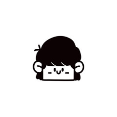 cartoon boy face graphic design illustration
