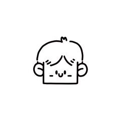 cartoon boy face graphic design illustration